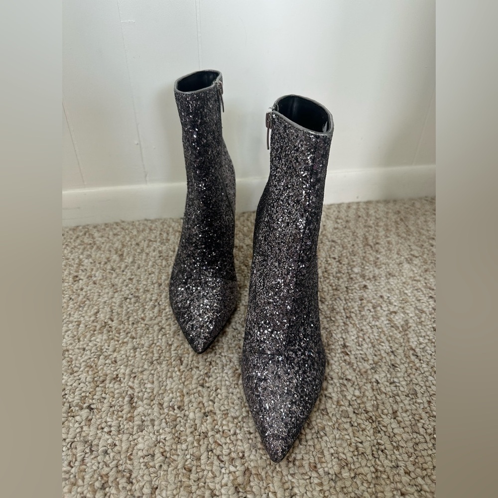Marc Fisher Stolla shimmer sparkle bootie heels womens size 10M - Picture 6 of 10